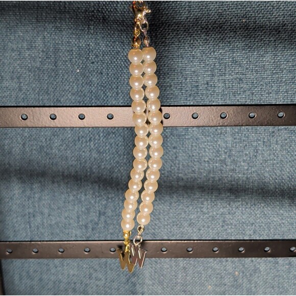 Unbranded Jewelry - Faux Pearl Purse Charm Gold Silver Tone W Letter Initial